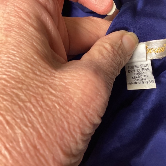 Julie Brown silk women SZ 2 navy & turquoise abstract print babydoll mini v-neck - Picture 7 of 9